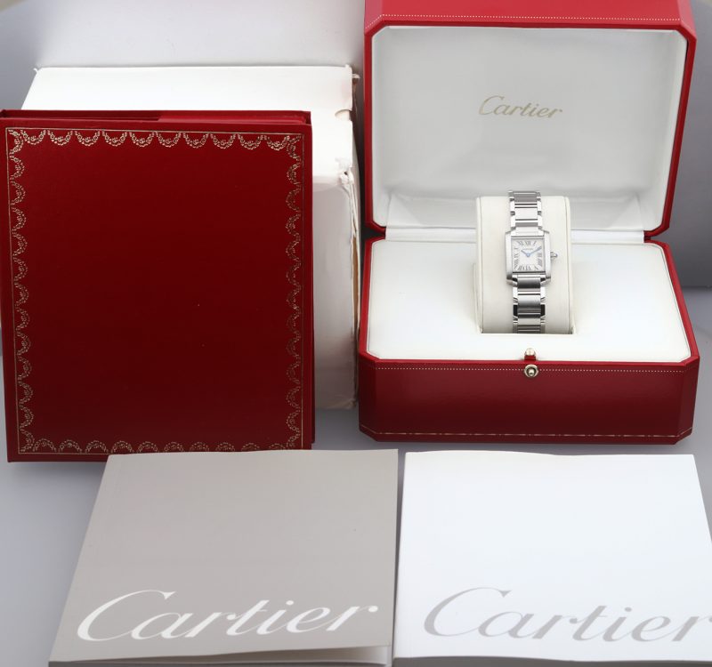 2004 Cartier ref. W51008Q3 / 2384 Ladies Quartz Tank Française 20 x 25 mm. Full-set - Image 16