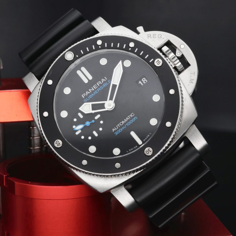 2020 Panerai PAM00683 Submersible Automatico 42mm. Scatola, Garanzia, Libretto, Cinturino da Immersione - immagine 4