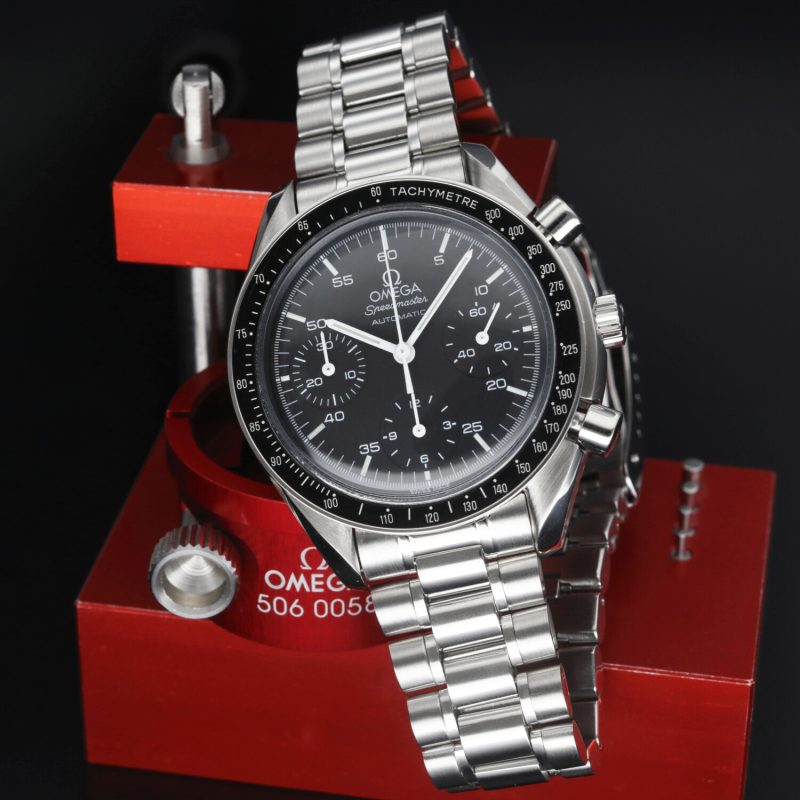 1996 ca. Omega Reduced 35105000 Speedmaster Automatico 39mm Scatola, Garanzia, Libretti, Cartellino, Revisione Omega - immagine 5