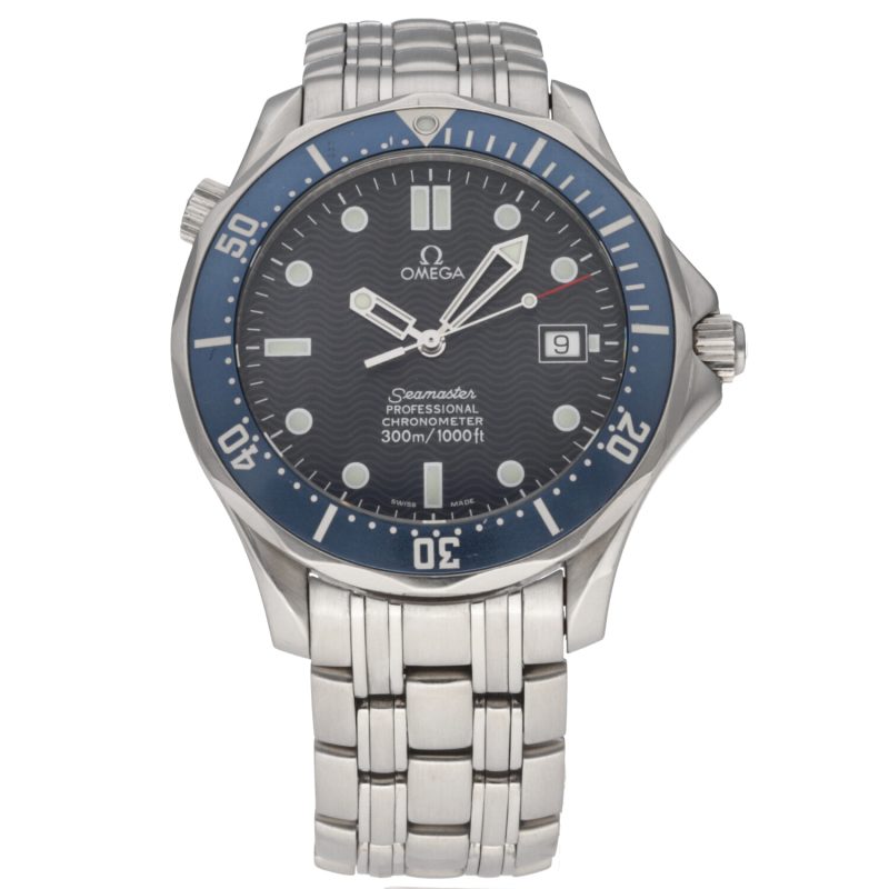 ca. 2002 Unpolished Omega 25318000 Bond Seamaster Diver 300M Automatic 41mm Box, Card, Booklets - Image 3