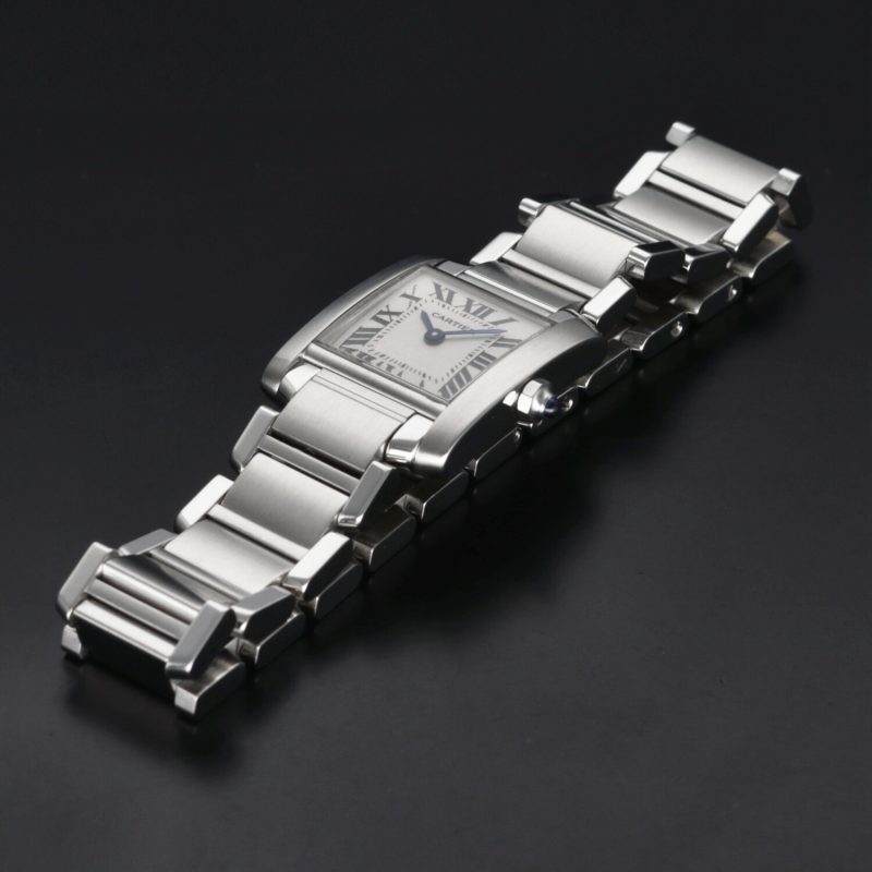 1998 Cartier ref. W51008Q3 / 2300 Ladies Quartz Tank Française 20 x 25 mm. Box and Papers - Image 13