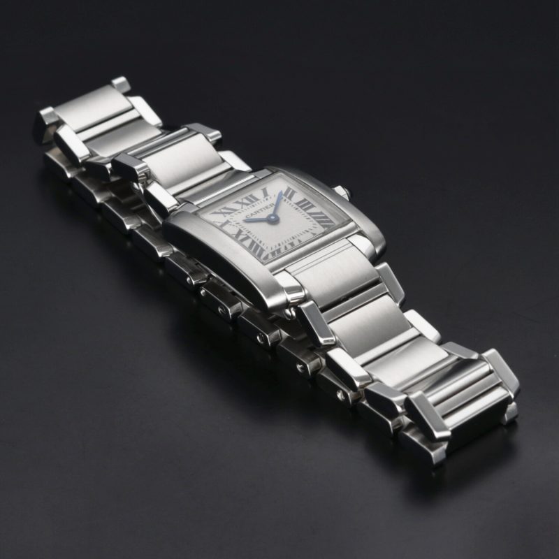 1998 Cartier ref. W51008Q3 / 2300 Ladies Quartz Tank Française 20 x 25 mm. Box and Papers - Image 12