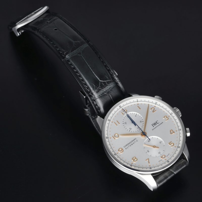 2022 Nuovo, Mai Indossato IWC ref. IW371604 Portoghese Chronograph Automatico 41mm Scatola, Garanzia, Libretti, Panno - immagine 12