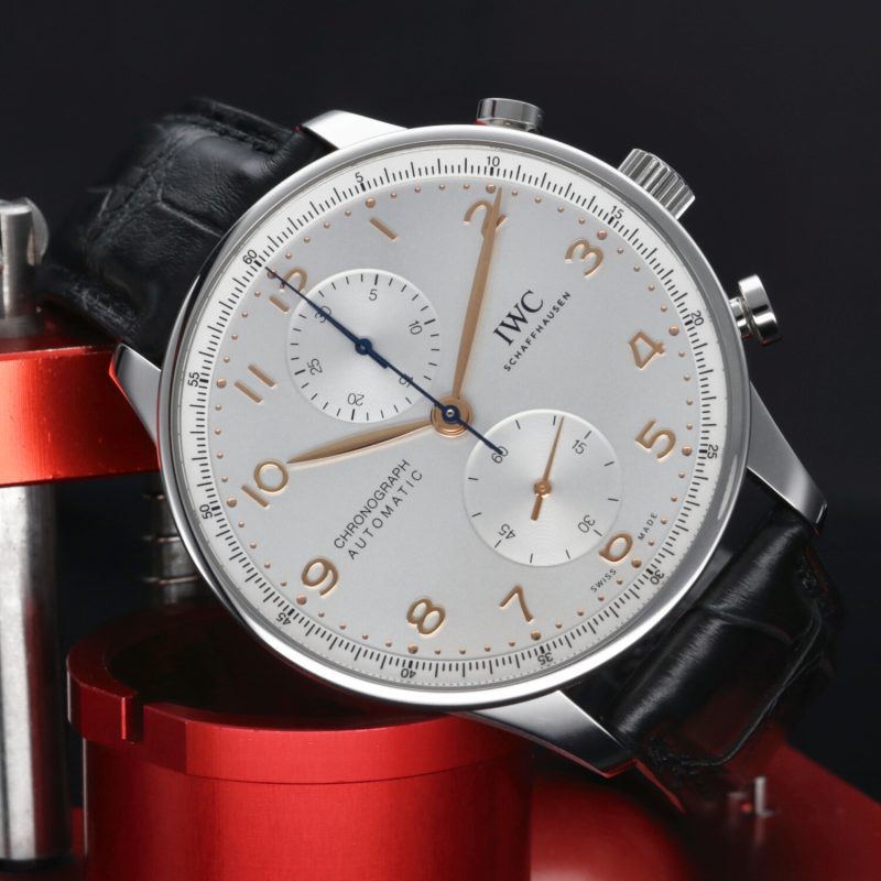 2022 Nuovo, Mai Indossato IWC ref. IW371604 Portoghese Chronograph Automatico 41mm Scatola, Garanzia, Libretti, Panno - immagine 4