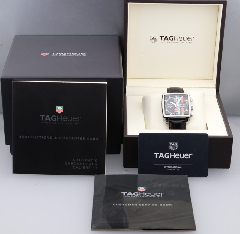 2007 TAG Heuer ref. CW211A.FC6228 Monaco Gulf Black Vintage Limited Edition, Box, Card, Booklets - Image 15