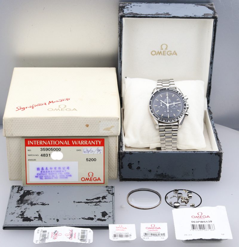 1995 Omega ref. 35905000 Speedmaster Professional Moonwatch Calibre 861, Box+Card+Omega Serviced - Image 16