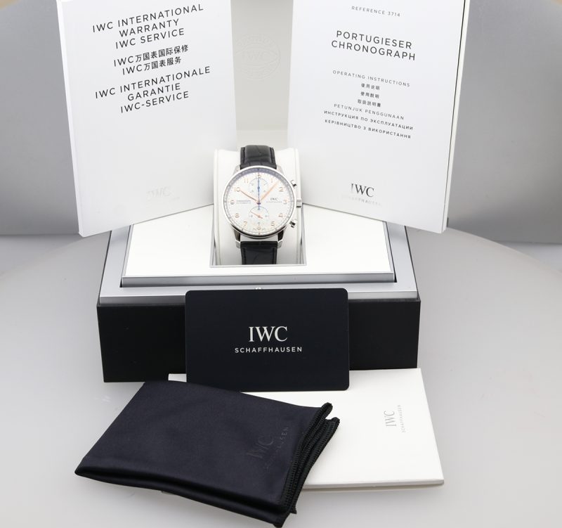 2018 IWC ref. IW371445 Portuguese Chronograph Automatic 40.9mm Box, Card, Booklets, Cloth, New IWC Strap - Image 15