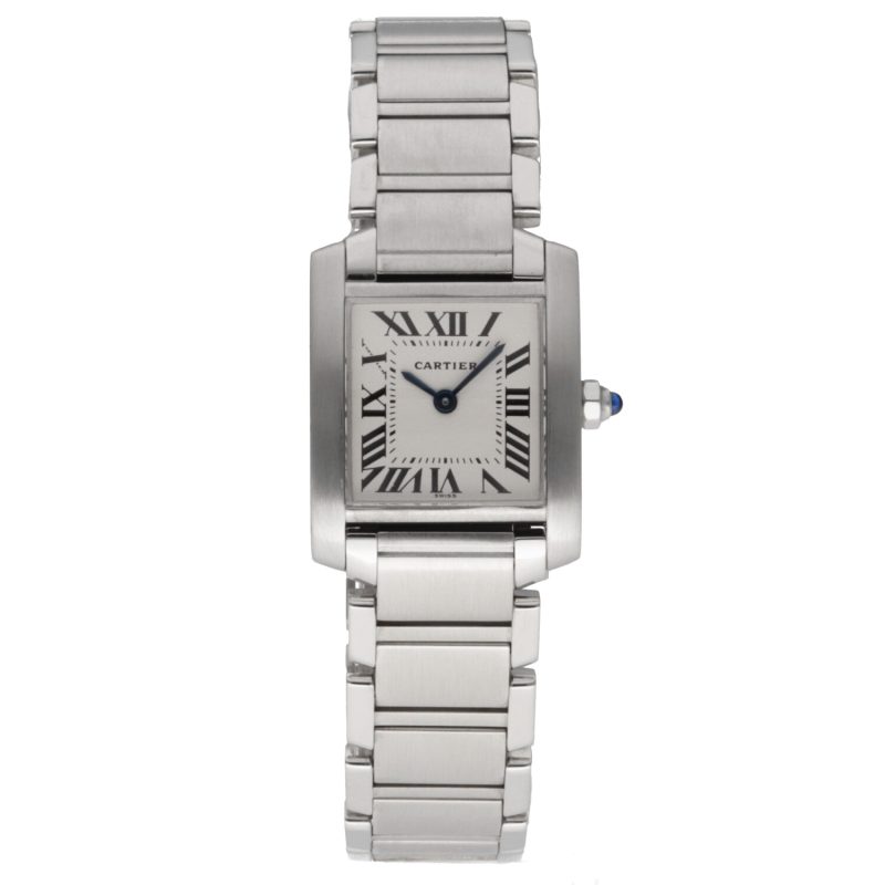 ca. 1999 Cartier ref. W51008Q3 / 2384 Ladies Quartz Tank Française 20 x 25 mm. Box and Papers - Image 3