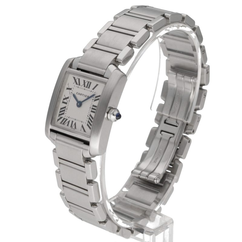 ca. 1999 Cartier ref. W51008Q3 / 2384 Ladies Quartz Tank Française 20 x 25 mm. Box and Papers - Image 2