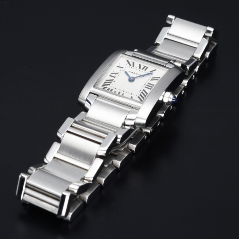 ca. 1999 Cartier ref. W51008Q3 / 2384 Ladies Quartz Tank Française 20 x 25 mm. Box and Papers - Image 13