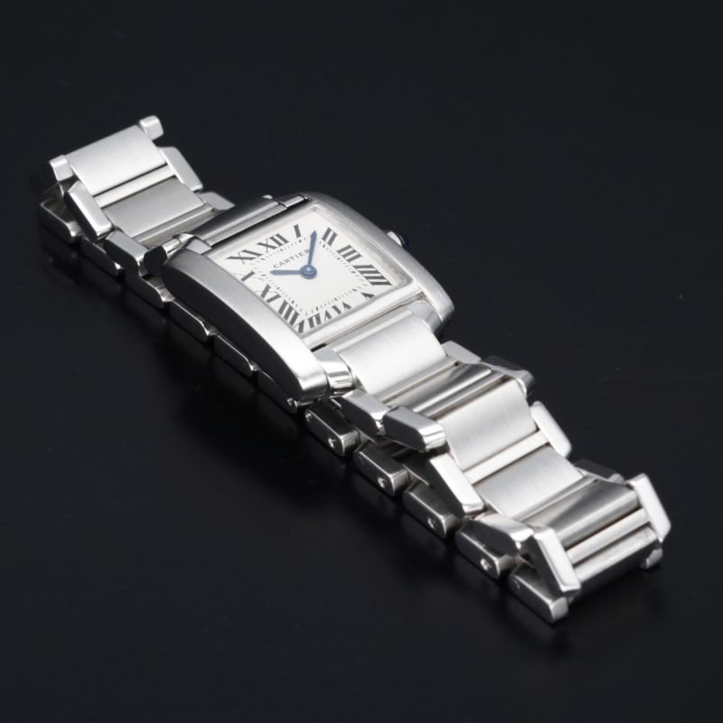 ca. 1999 Cartier ref. W51008Q3 / 2384 Ladies Quartz Tank Française 20 x 25 mm. Box and Papers - Image 12