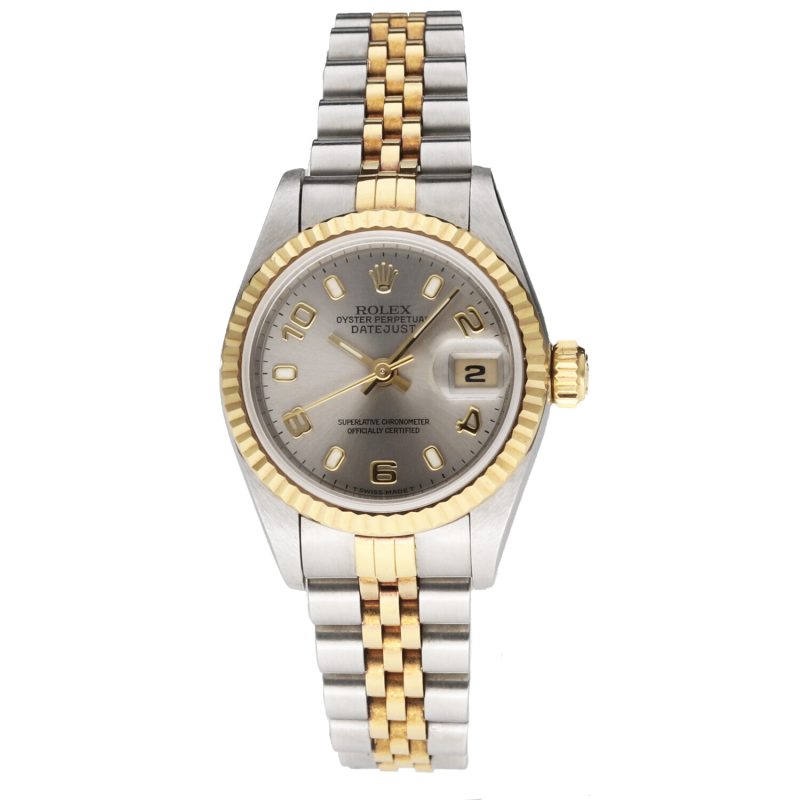 1999 Rolex Lady Datejust 69173 Oro e Acciaio 26mm Quadrante Grigio Full-set - immagine 2