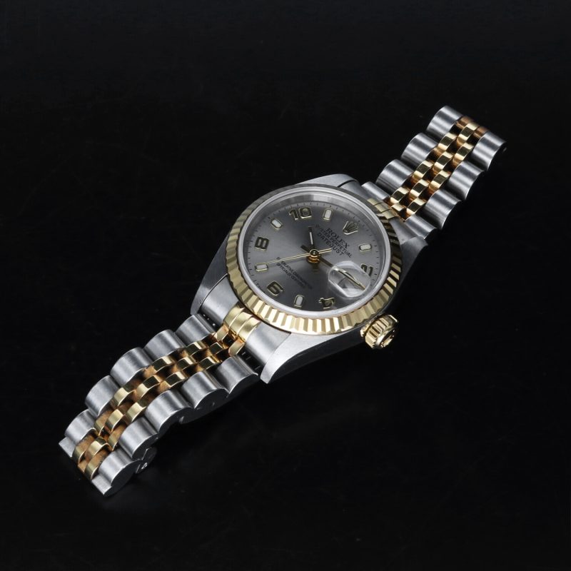 1999 Rolex Lady Datejust 69173 Oro e Acciaio 26mm Quadrante Grigio Full-set - immagine 13