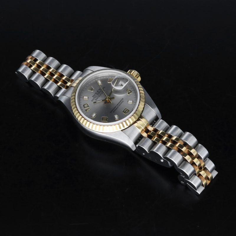 1999 Rolex Lady Datejust 69173 Oro e Acciaio 26mm Quadrante Grigio Full-set - immagine 12