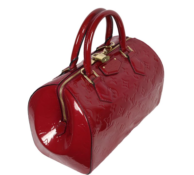 Pre-Loved Louis Vuitton Montana Handbag M90058 Monogram Vernis Red Pomme D'Amour - Image 4