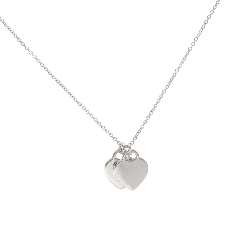 Pre-Loved Tiffany & Co. Return to Mini Double Heart Pendant 925 Sterling Necklace - Image 2