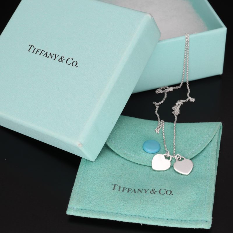 Pre-Loved Tiffany & Co. Return to Mini Double Heart Pendant 925 Sterling Necklace - Image 6