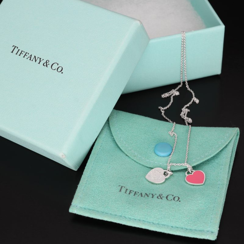 Pre-Loved Tiffany & Co. Return to Mini Double Heart Pendant 925 Sterling Necklace - Image 5