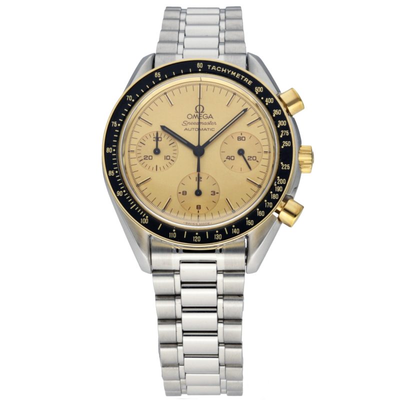 1995 Omega 1750032 Speedmaster Reduced Two-Tone Automatic 39 mm Champagne Dial Box and Papers - Image 3