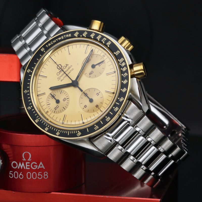 1995 Omega 1750032 Speedmaster Reduced Two-Tone Automatic 39 mm Champagne Dial Box and Papers - Image 5