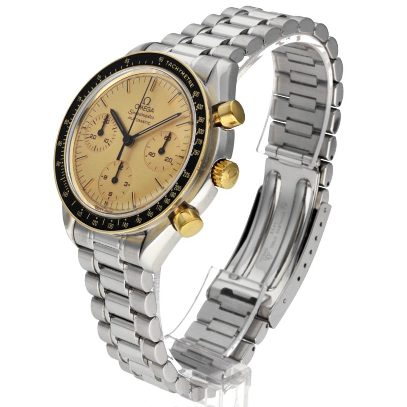 1995 Omega 1750032 Speedmaster Reduced Two-Tone Automatic 39 mm Champagne Dial Box and Papers - Image 2