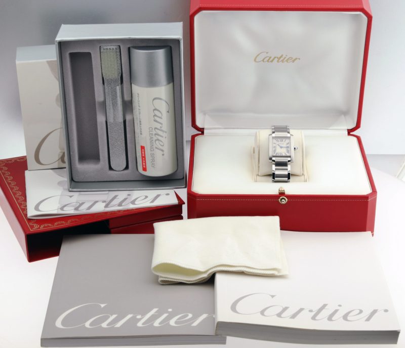 2002 Cartier ref. W51008Q3 / 2384 Ladies Quartz Tank Française 20 x 25 mm Box, Papers, Booklets, Cloth, Cartier Cleaning Kit - Image 16