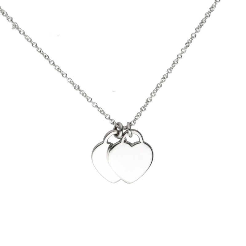 Pre-Loved Tiffany & Co. Collana Argento con Doppio Pendente a Forma di Cuore Please Return to Tiffany - immagine 3