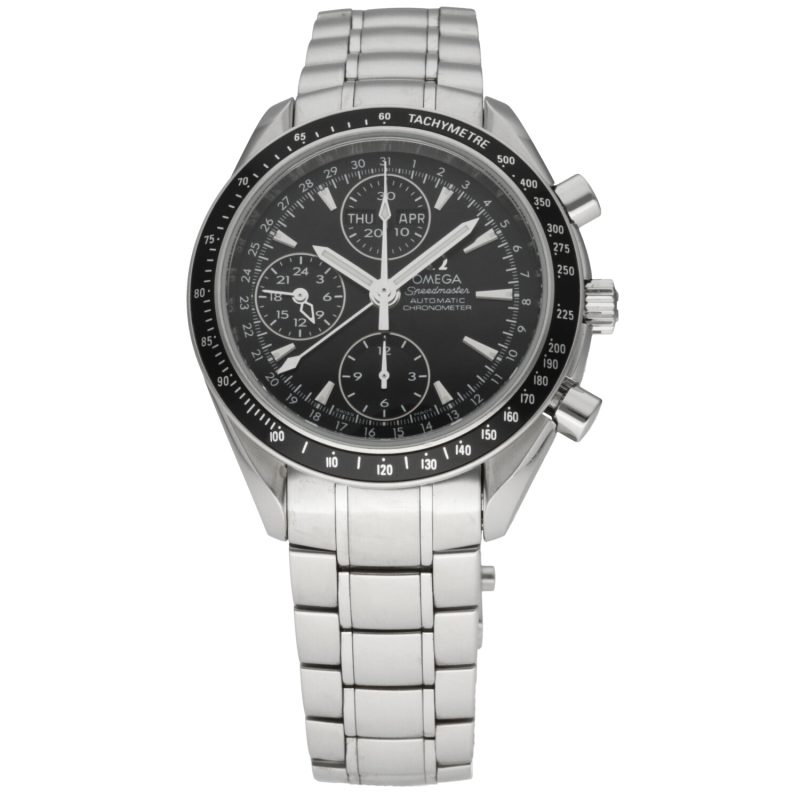 2012 ca. Omega ref. 32205000 Speedmaster Triple Date Automatico Acciaio su Acciaio 40 mm Scatola e Garanzia - immagine 3