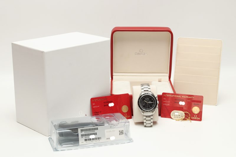 2012 ca. Omega ref. 32205000 Speedmaster Triple Date Automatico Acciaio su Acciaio 40 mm Scatola e Garanzia - immagine 16