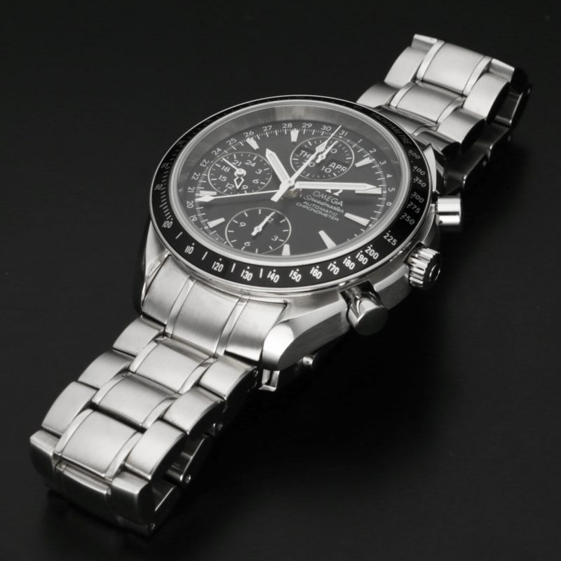 2012 ca. Omega ref. 32205000 Speedmaster Triple Date Automatico Acciaio su Acciaio 40 mm Scatola e Garanzia - immagine 13