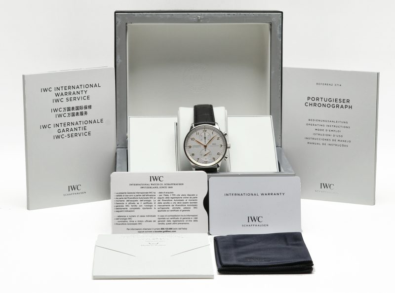 2017 IWC ref. IW371445 Portuguese Chronograph Automatic 40.9mm Box, Card, Booklets, Cloth, New IWC Strap - Image 16