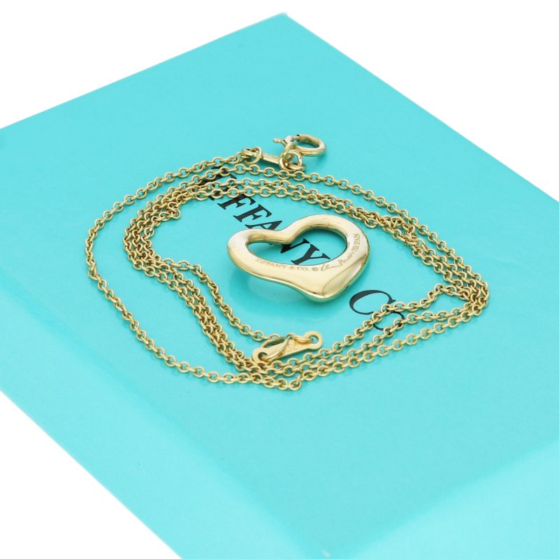 Collana Oro 18kt Tiffany & Co. Pendente Open Heart collezione Elsa Peretti - immagine 3