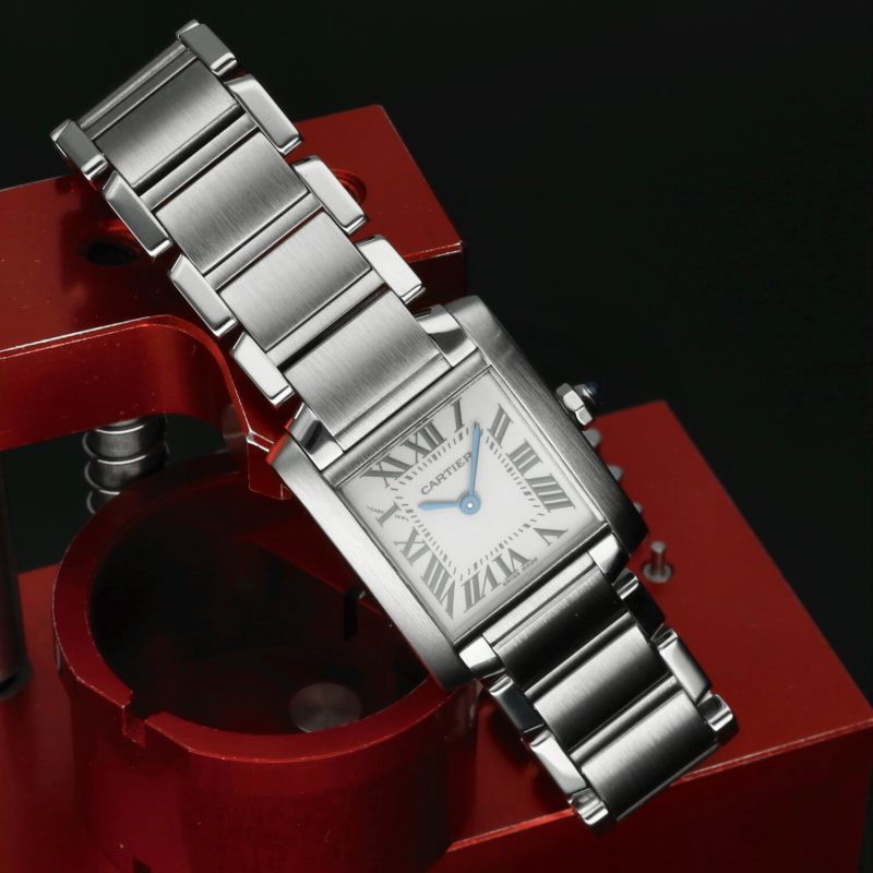 1999 Cartier ref. W51008Q3 / 2384 Ladies Quartz Tank Française 20 x 25 mm Box and Papers - Image 5