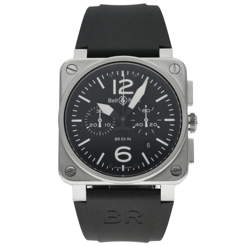 2007 Bell & Ross BR 03-94 Chronographe Automatic 42 mm Full-Set + Doppio Cinturino - immagine 3