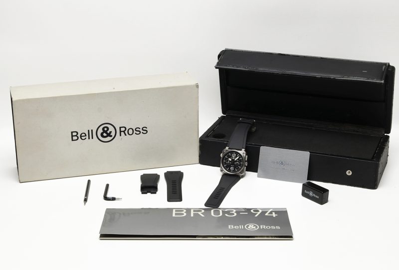 2007 Bell & Ross BR 03-94 Chronographe Automatic 42 mm Full-Set + Doppio Cinturino - immagine 16