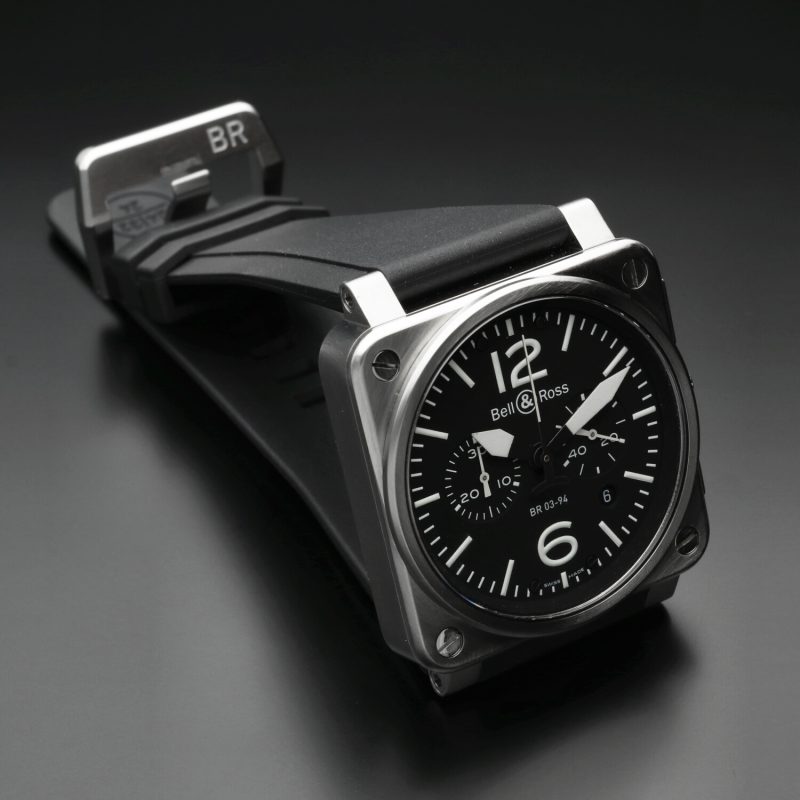 2007 Bell & Ross BR 03-94 Chronographe Automatic 42 mm Full-Set + Doppio Cinturino - immagine 12