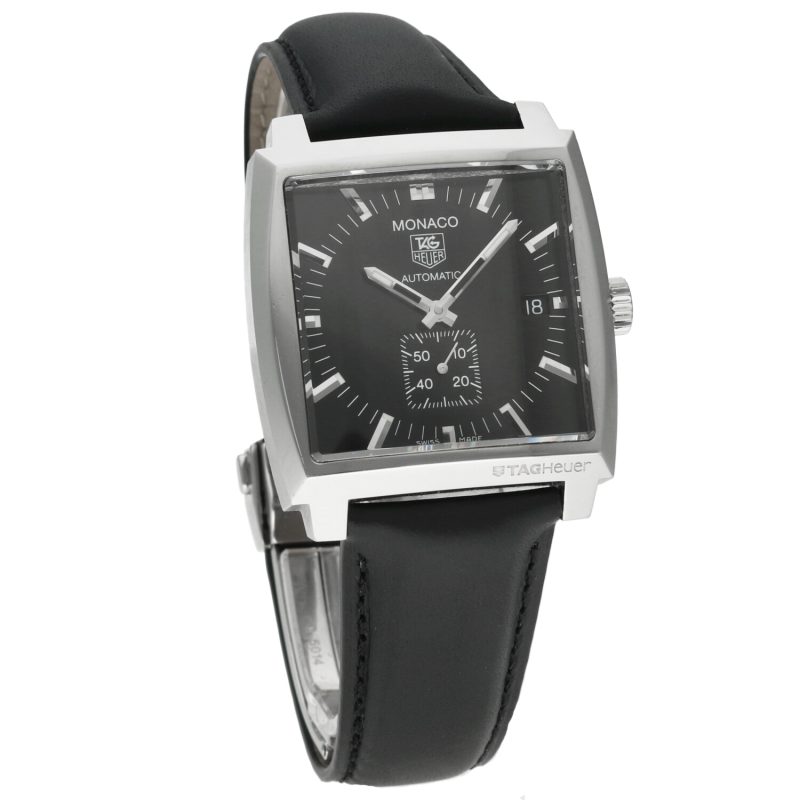 2013 TAG Heuer Monaco Solo Tempo ref. WW2110-0 Automatico Acciaio su Pelle 37 mm Full-set