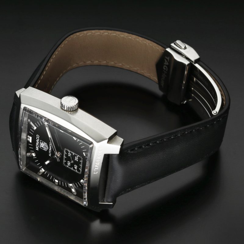 2013 TAG Heuer Monaco Solo Tempo ref. WW2110-0 Automatico Acciaio su Pelle 37 mm Full-set - immagine 15