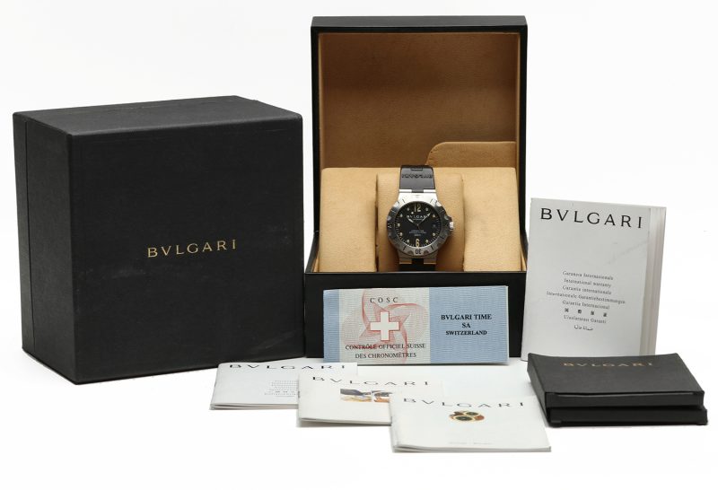 ca. 1998 Bulgari ref. SD 38 S Diagono Scuba Automatic 38 mm Box, Papers, COSC, Booklets - Image 16