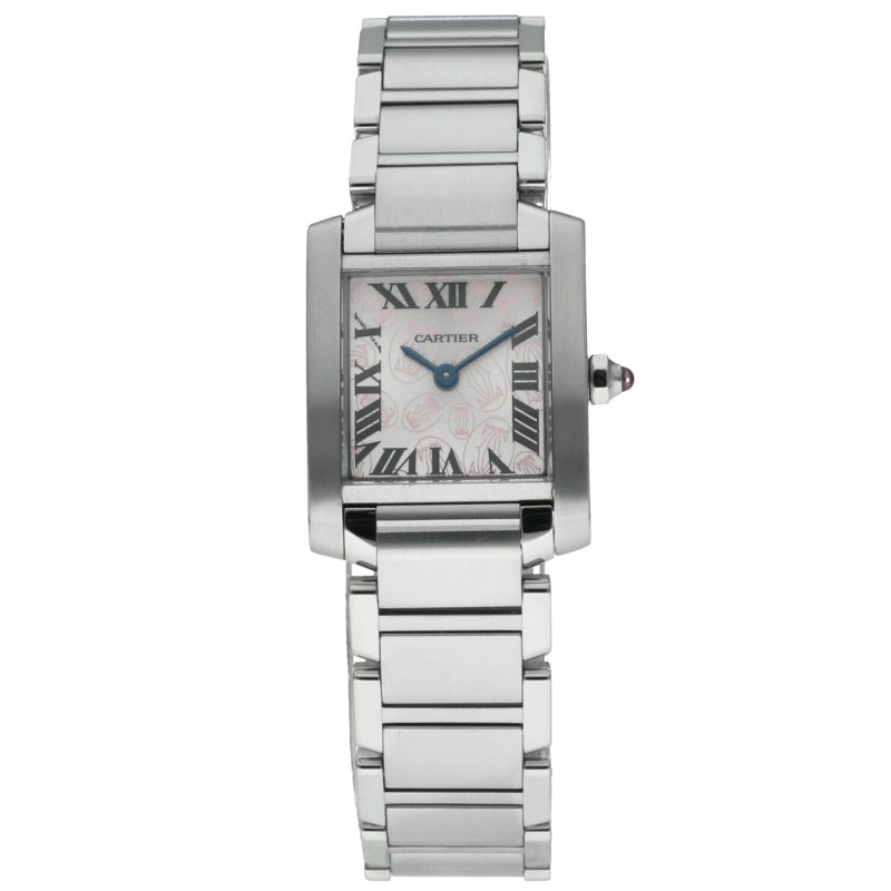 2008 Cartier ref. W51031Q3 / 2384 Ladies Quartz Tank Française Light Pink Limited Edition Box and Papers - Image 3