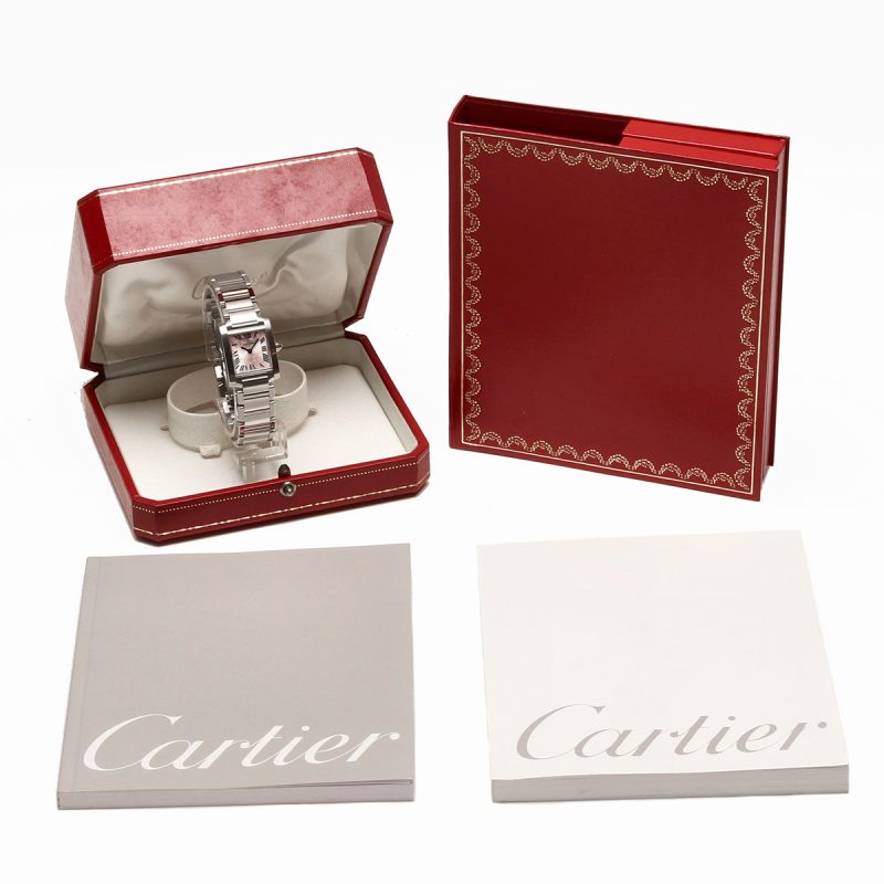 2008 Cartier ref. W51031Q3 / 2384 Ladies Quartz Tank Française Light Pink Limited Edition Box and Papers - Image 18