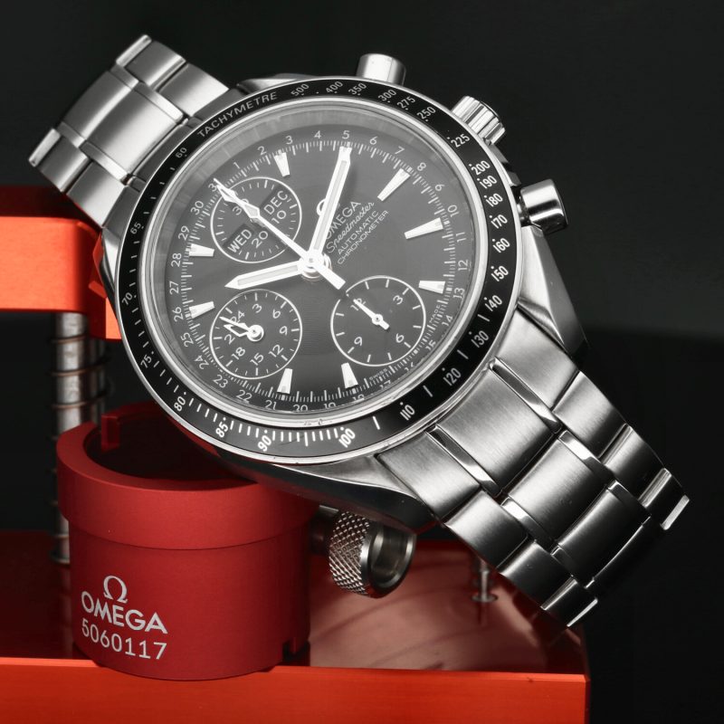 ca. 2014 Unpolished Omega ref. 32205000 Speedmaster Triple Date Automatic Steel on Steel 40 mm Box and Papers - Image 5