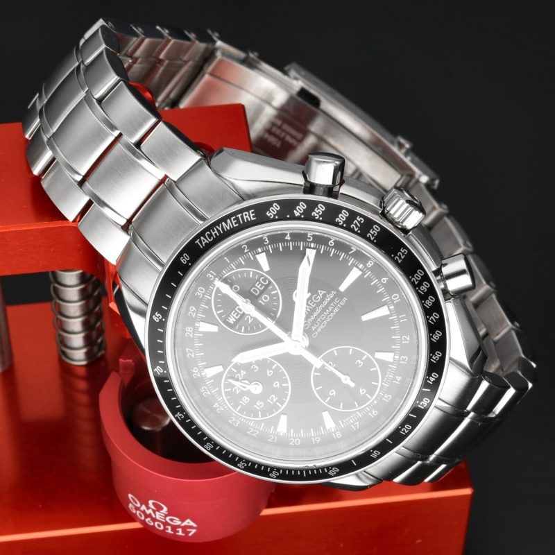 ca. 2014 Unpolished Omega ref. 32205000 Speedmaster Triple Date Automatic Steel on Steel 40 mm Box and Papers - Image 6