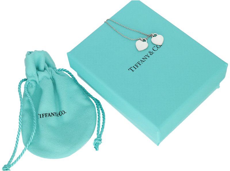 Tiffany & Co. Please Return to Mini Double Heart Pendant 925 Sterling Necklace - Image 3