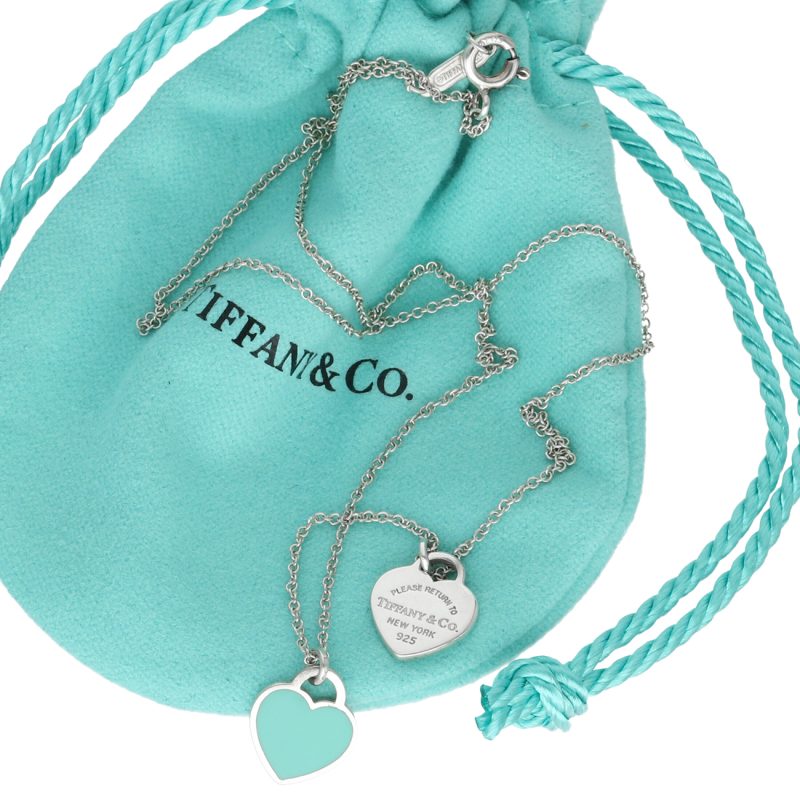 Tiffany & Co. Please Return to Mini Double Heart Pendant 925 Sterling Necklace - Image 5