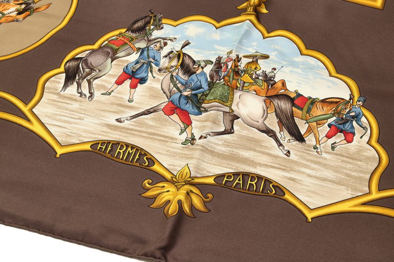 Hermès Foulards Carré 90 Les Chevaux des Moghols - immagine 8