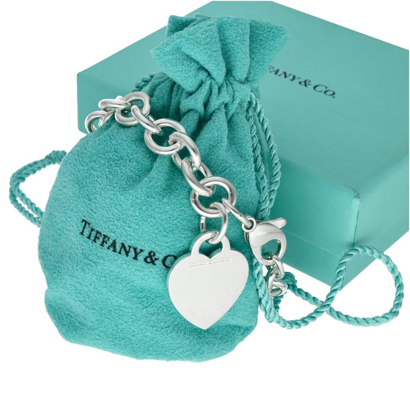 Bracciale Tiffany & Co. in Argento 925 Heart Tag 17 cm con Scatola Originale - immagine 12