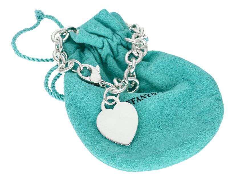 Bracciale Tiffany & Co. in Argento 925 Heart Tag 17 cm con Scatola Originale - immagine 9