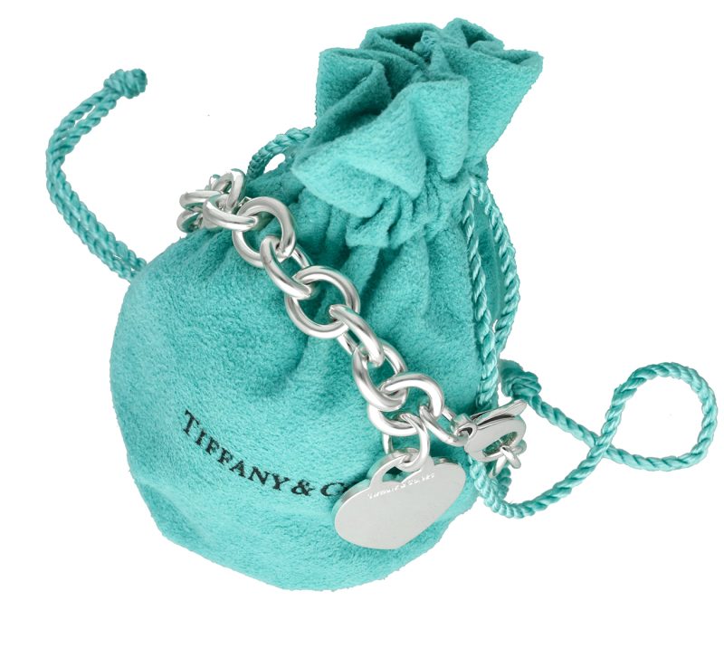 Bracciale Tiffany & Co. in Argento 925 Heart Tag 17 cm con Scatola Originale - immagine 11