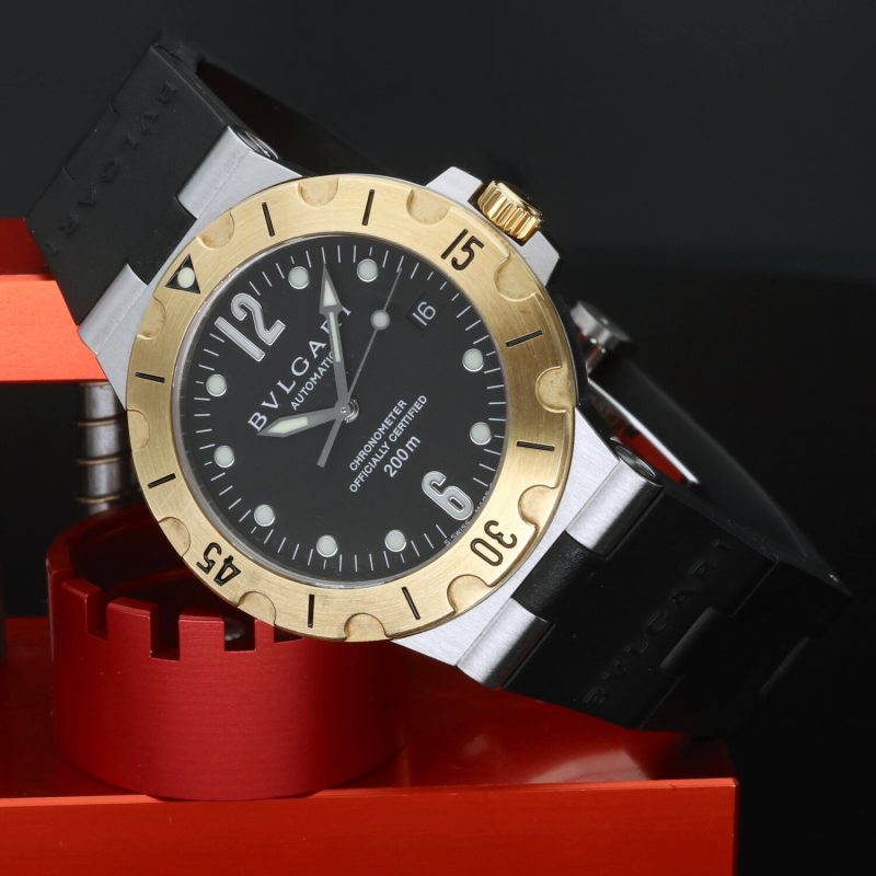 2001 Bulgari Diagono Scuba SD38SG Automatico 38mm Acciaio & Oro - Condizioni NOS - immagine 2